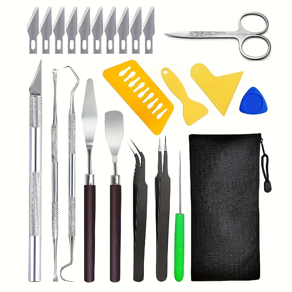 25pcs Precision Craft Tool Set for DIY Scrapbooking  3D Printing  Vinyl Weeding Kit with Steel Tools