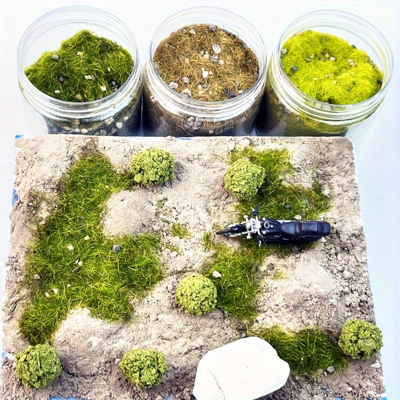 DIY Micro Landscape Simulation Grass Mat Polyvinyl Alcohol Fiber Vinyl Green Moss for Model Building Educational Color Recognition Sand and Stone Particles Vegetation Powder Terrain Lawn for Hobbyist Crafts