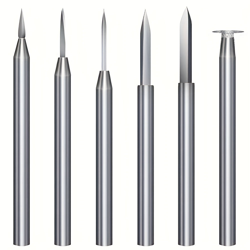 6pcs Premium Wood Carving Drill Set for Dremel Rotary Tools  Durable Aluminum Alloy 3mm Shank Precision Micro Sculpture  Woodworking Accessories Ideal for DIY Projects